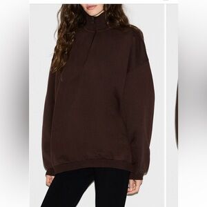 SKIMS Women's Espresso Half-Zip Sweatshirt